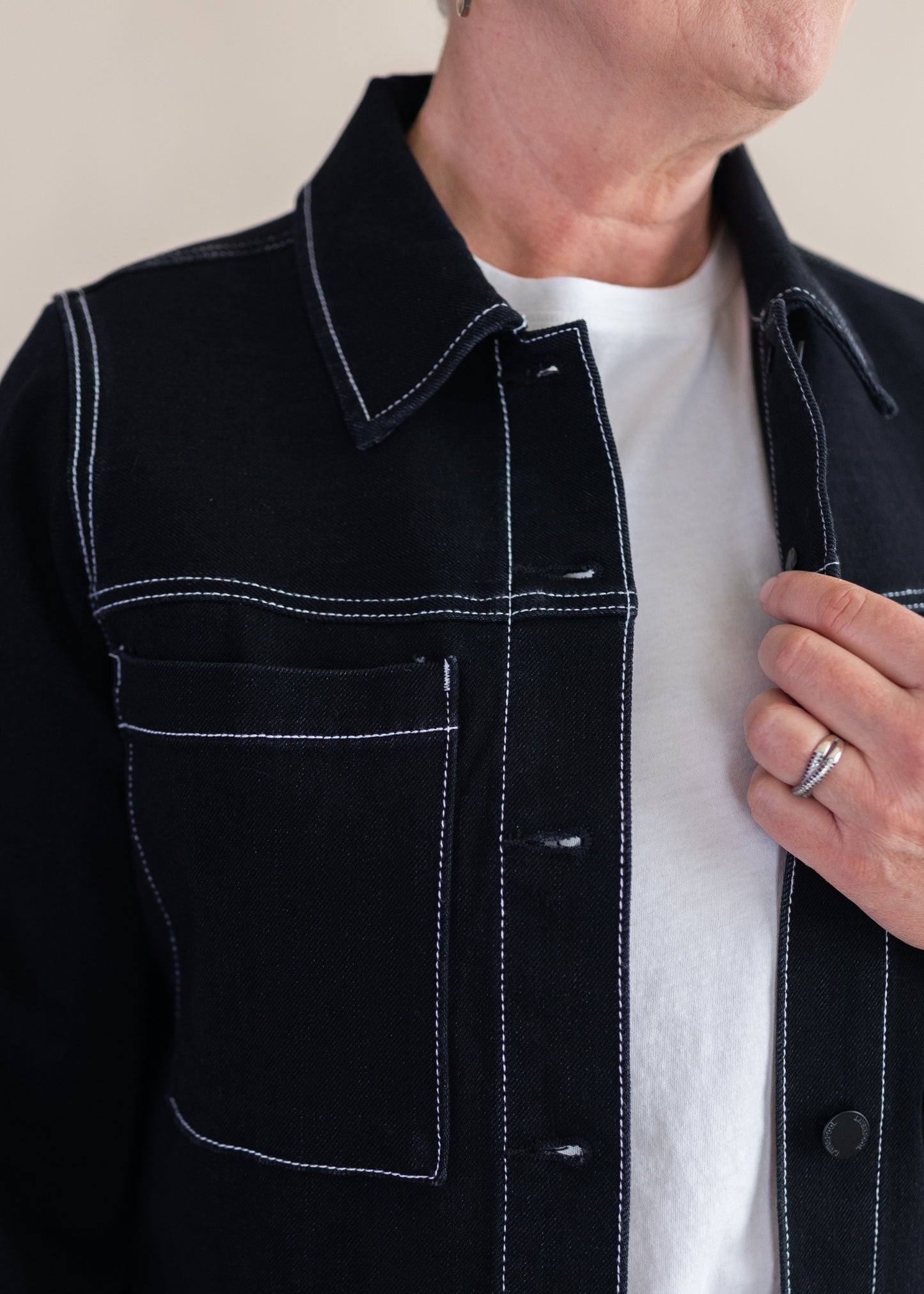 Utility Stitch Jacket in Black | Liverpool