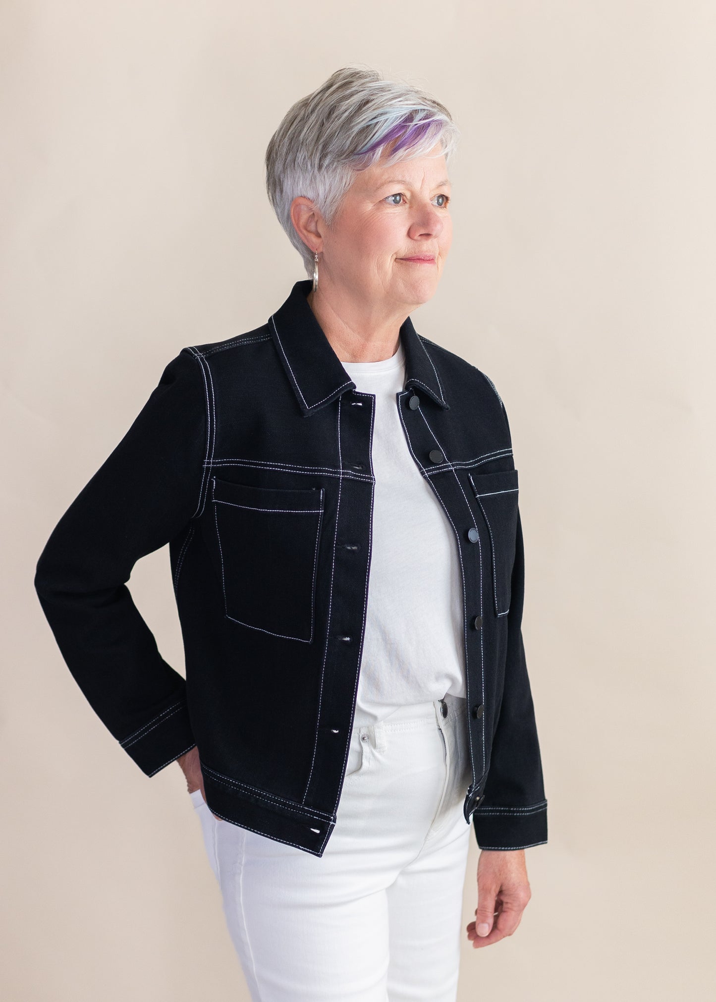 Utility Stitch Jacket in Black | Liverpool