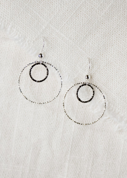 Mixed Metal Diamond Cut Earrings