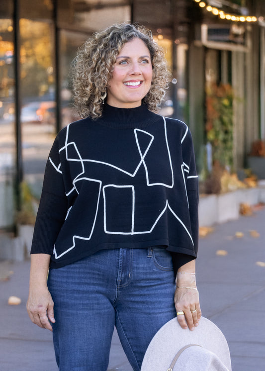 Aja Sweater in Black & White | Kerisma