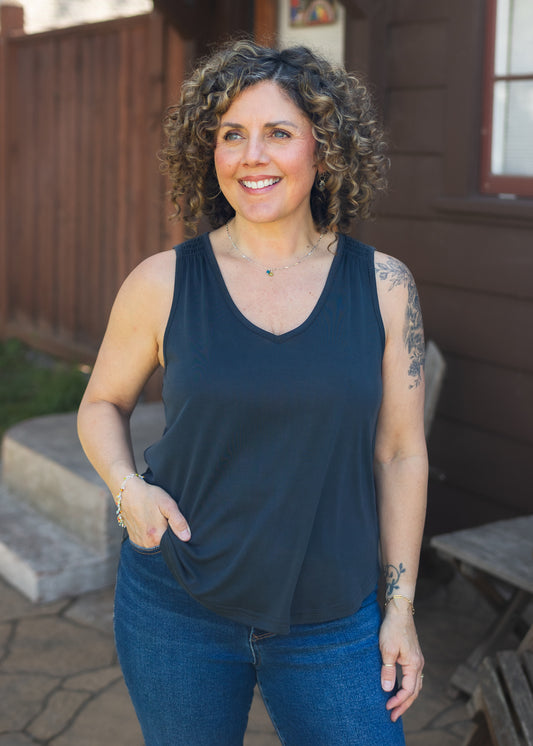 Knit Tank in Dark Gray