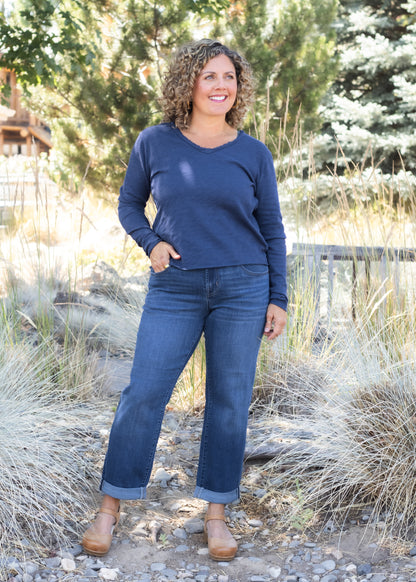 Vanya V-Neck Long Sleeve in Iris | Dear John