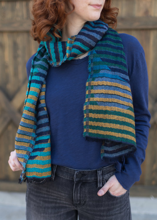 Enya Narrow Scarf in Blue