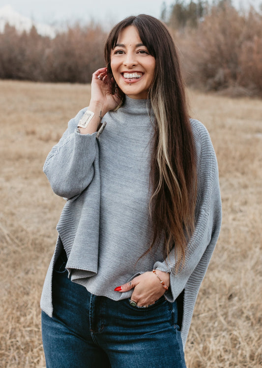 Boho One Size Sweater in Heather Grey | Kerisma