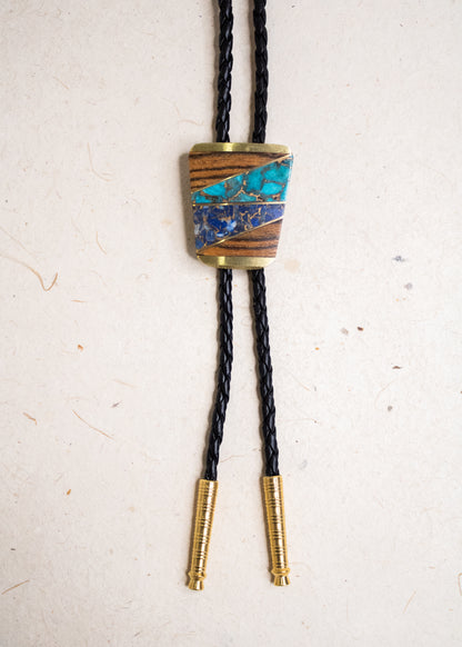 Turquoise & Lapis Inlay Bolo Tie