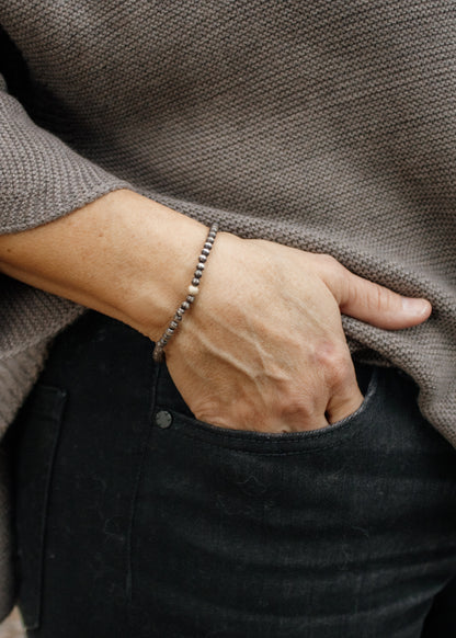 Silver Bead Bracelet with Stardust Bead