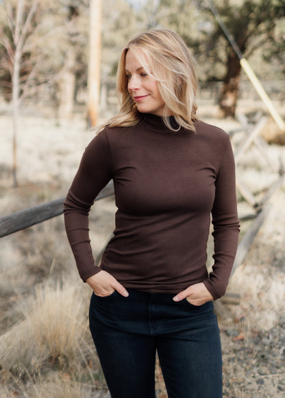Long Sleeve Mock Neck in Semi Sweet | Sanctuary