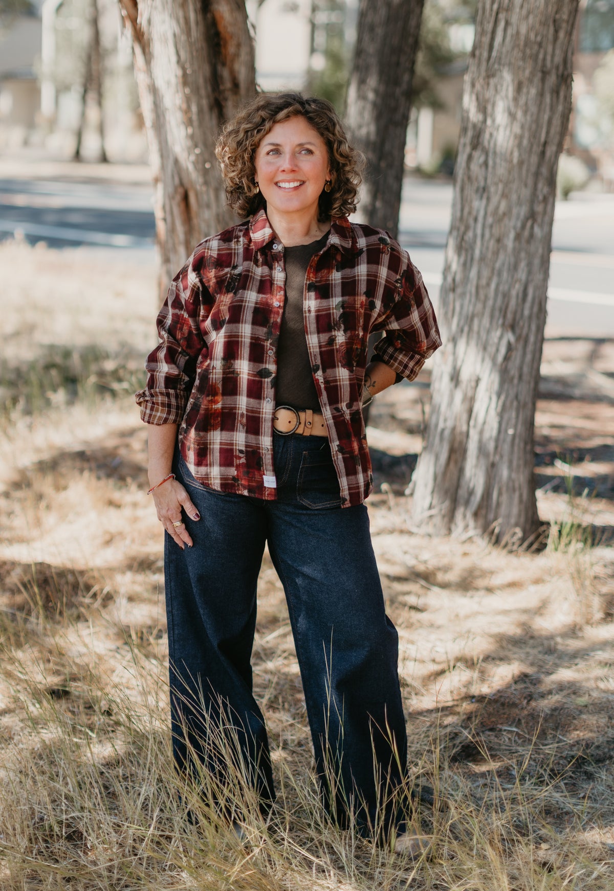 Adrianna Shirt in Rosewood Plaid | Dear John