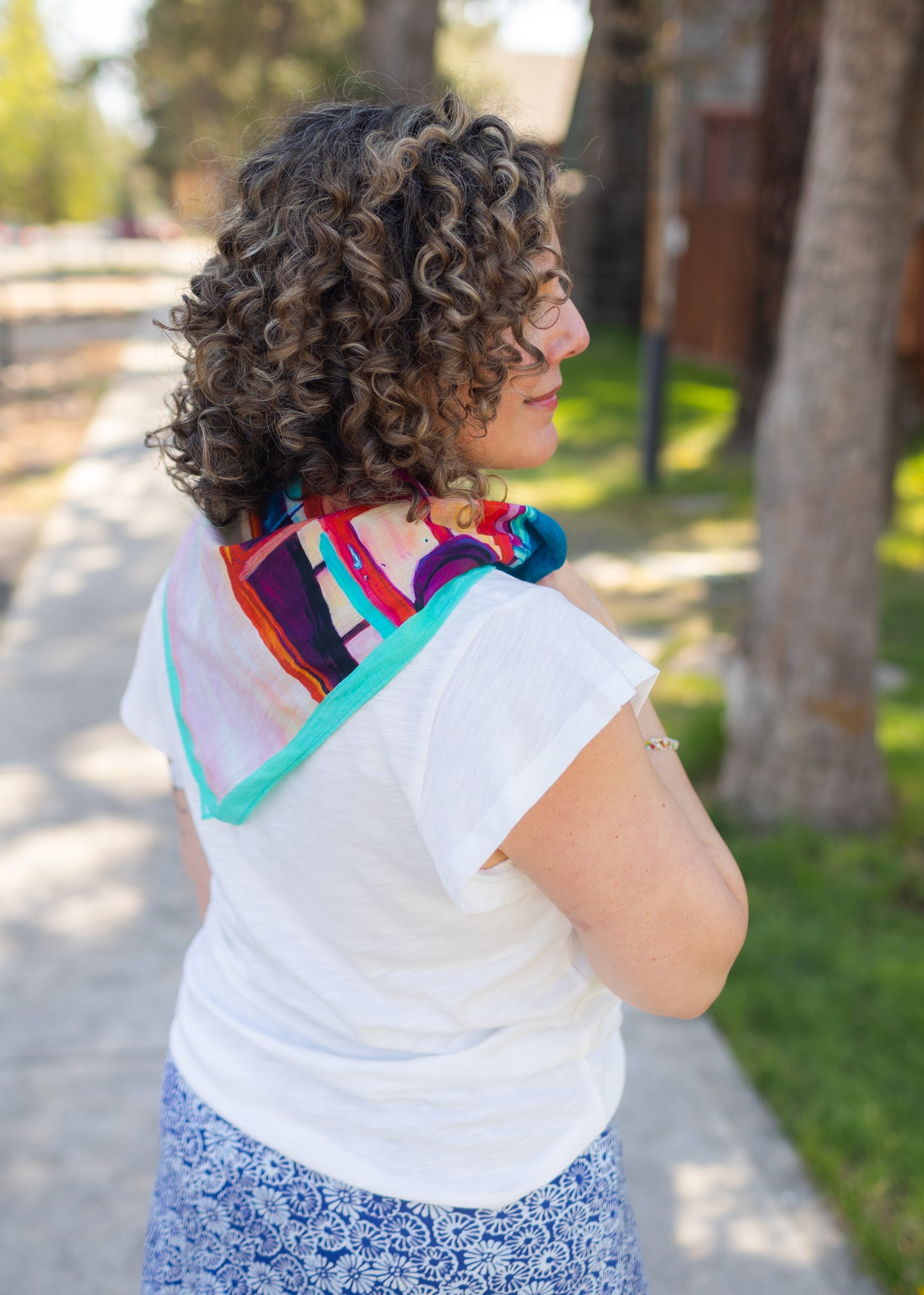 Surf's Up Printed Square Scarf