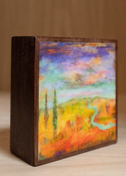 "Traveling Stream" Mini Archival Print on Wood | Carolyn Holman