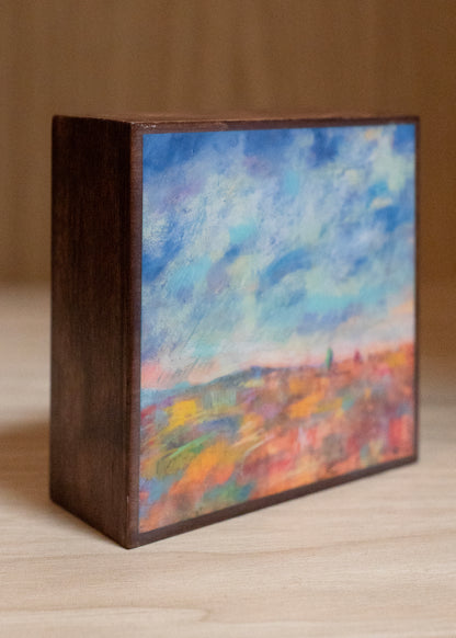 "Coral & Turquoise" Mini Archival Print on Wood | Carolyn Holman