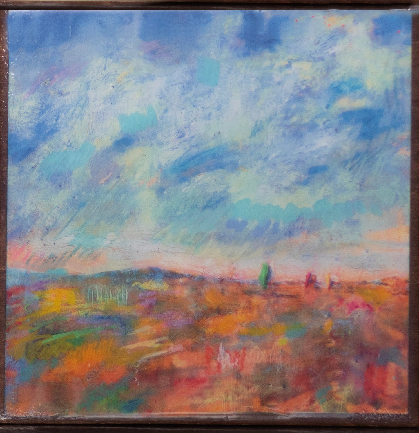 "Coral & Turquoise" Mini Archival Print on Wood | Carolyn Holman