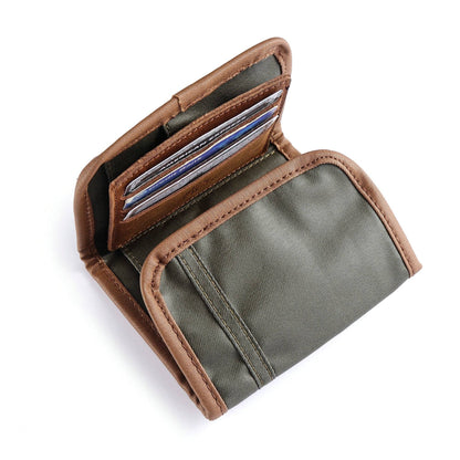 Coated Canvas Wallet in Army Green