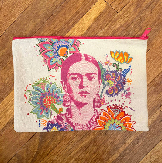 Frida Cotton Zipper Pouch