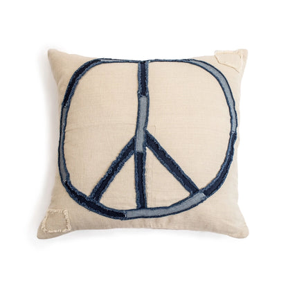 Recycled Denim Peace Pillow