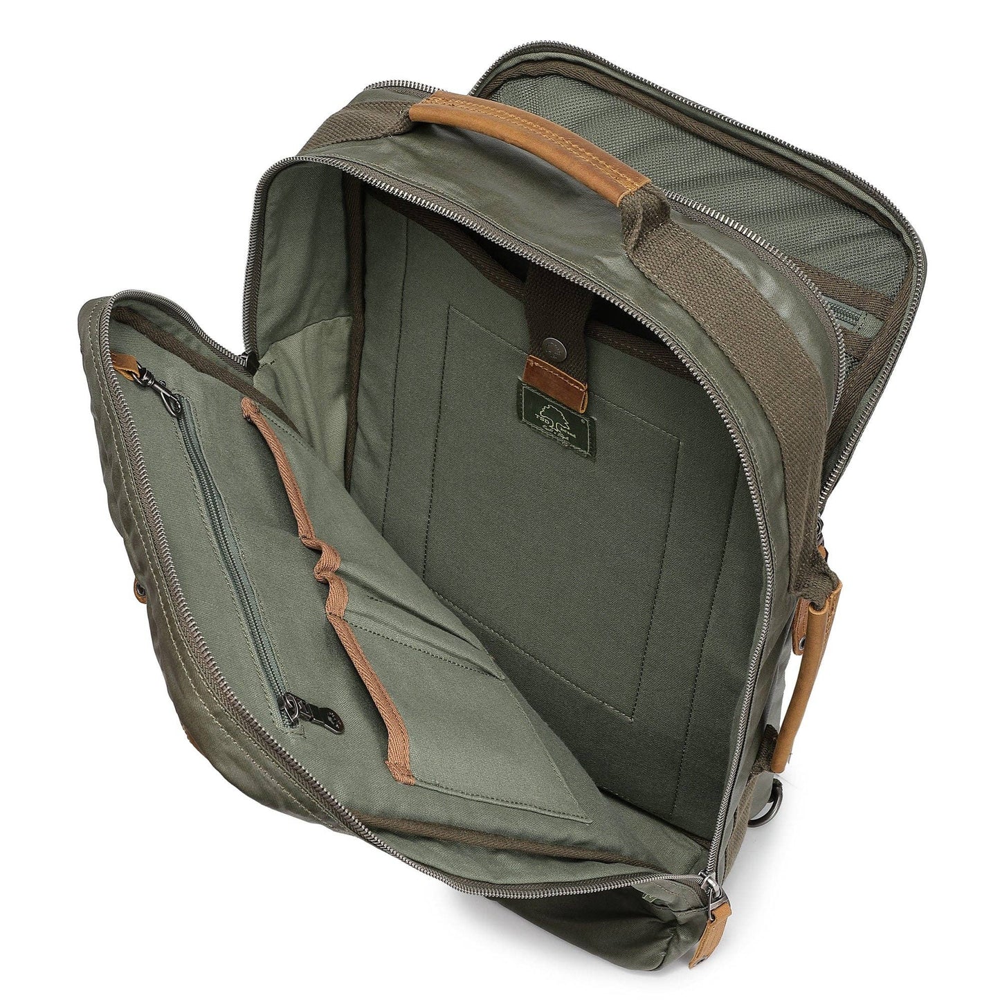Madrone Coated Canvas Backpack in Army Green