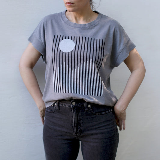 Alpine Boxy Tee in Gray