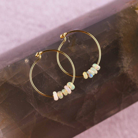 Amazing Mom Ethiopian Opal Hoops