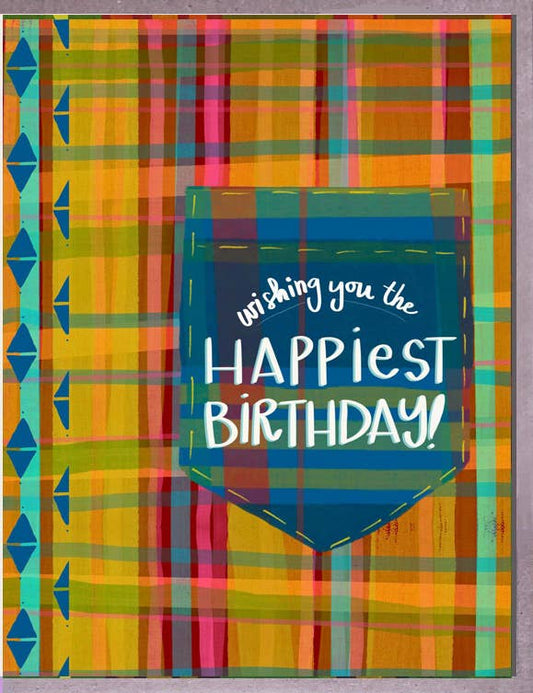 Plaid Pocket Birthday Card
