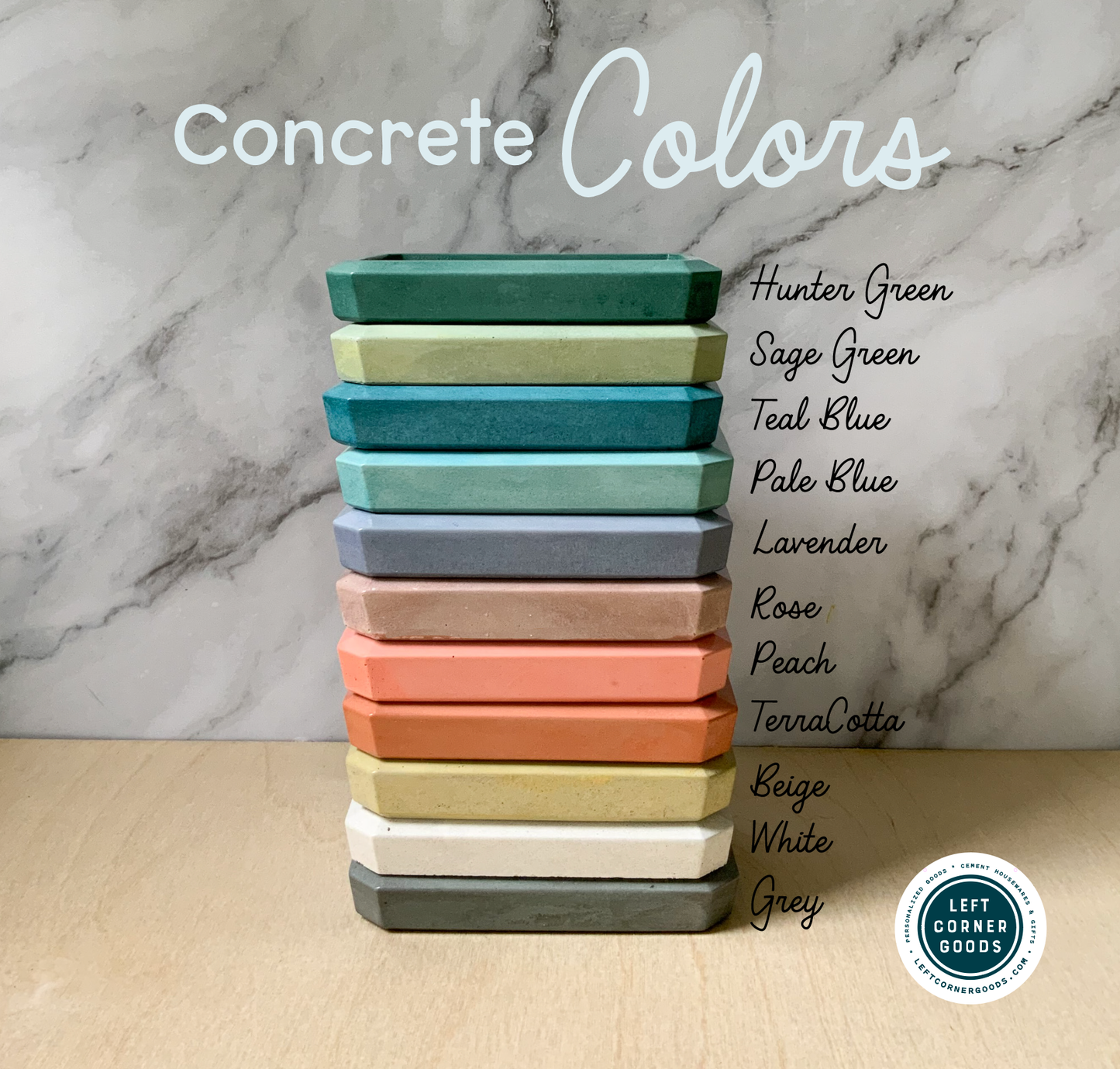 Concrete Oval Tray in Sage Green