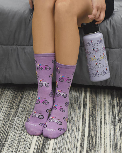 Lilac Bicycles Crew Socks