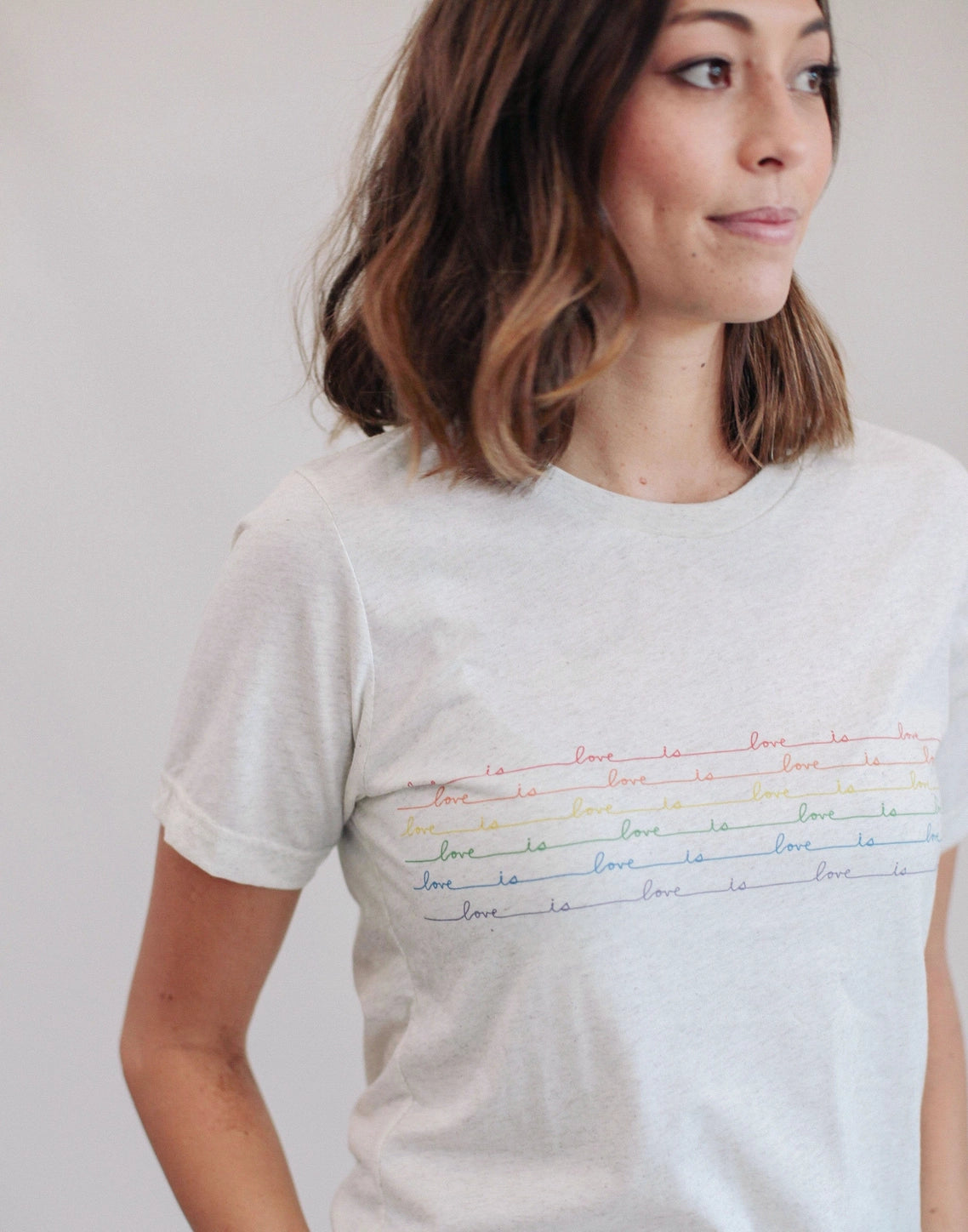 Love is Love Tee in Oatmeal