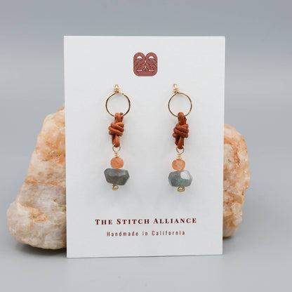 Labradorite & Sunstone Drop Earrings