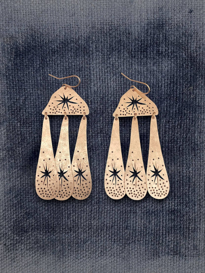 Brass Star Earrings