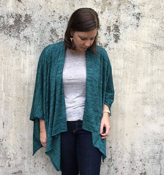 Heather Jersey Wrap in Teal