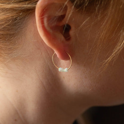Amazing Mom Ethiopian Opal Hoops