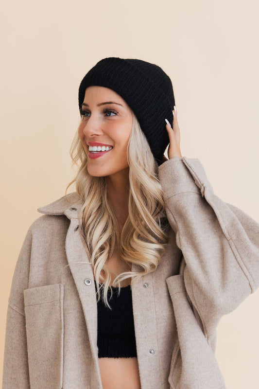 Recycled Winter Beanie in Black