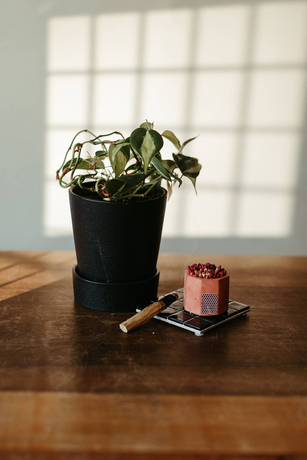 Brick Match Holder with Matches