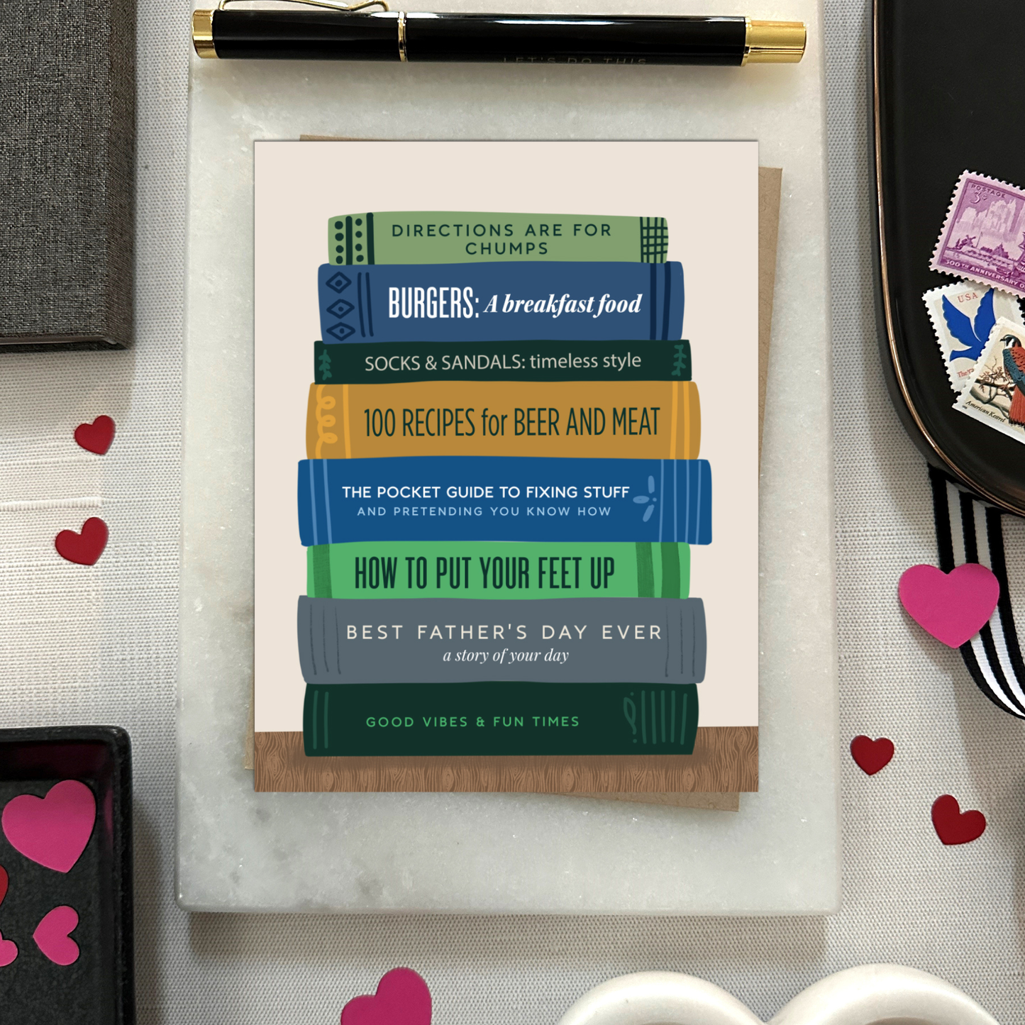 Dad Books Father's Day Card