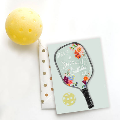 Smashing Birthday Pickleball Card