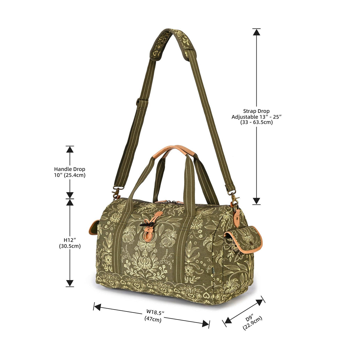 Valley and Sky Travel Bag in Olive & Cream