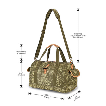 Valley and Sky Travel Bag in Olive & Cream