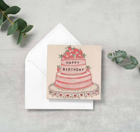 Pink Birthday Cake Enclosure Card