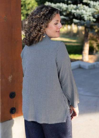 Mini Check Hi-Low Shirt in Moonbeam | Cut•Loose