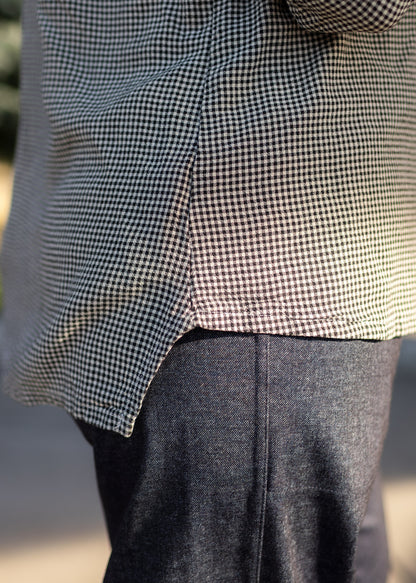 Mini Check Hi-Low Shirt in Moonbeam | Cut•Loose