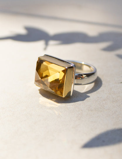 Rose Cut Citrine Ring | Linda Blumel