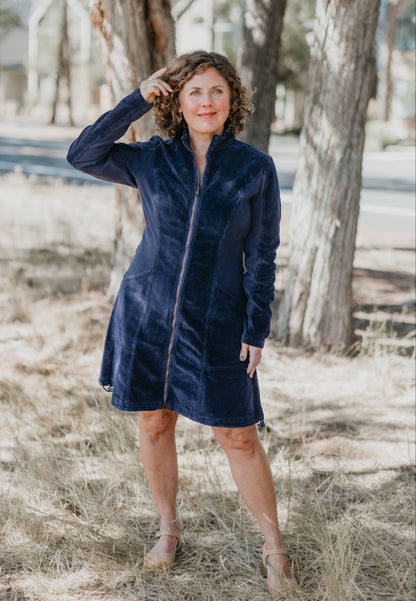 Uzma Corduroy Dress in Navy | Wearables