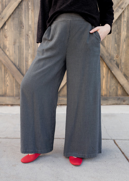 Mini Check Wide Leg Pant in Seal | Cut•Loose