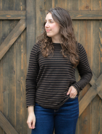 Stripe Sporty Top in Chocolate | Cut•Loose