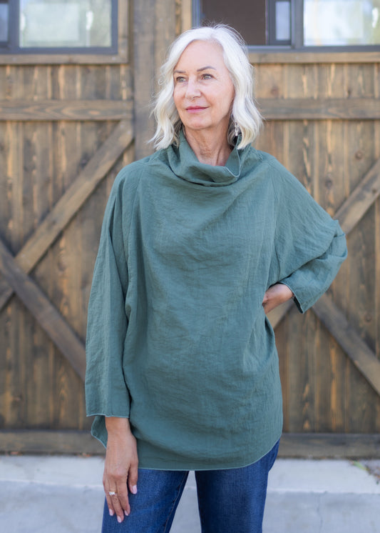 Parachute One Size Cowl Top in Succulent | Cut•Loose
