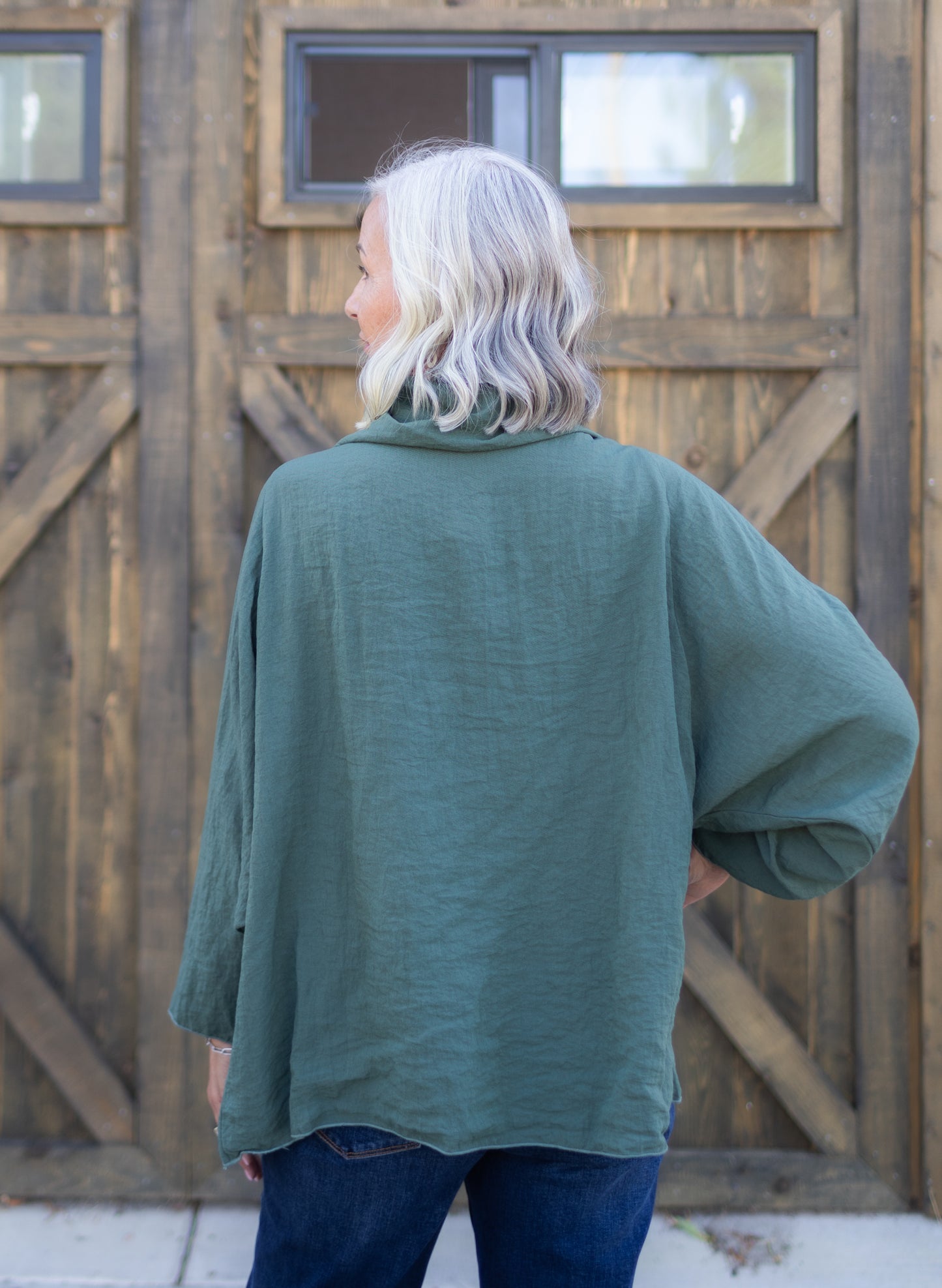 Parachute One Size Cowl Top in Succulent | Cut•Loose