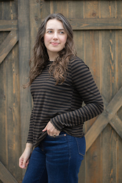 Stripe Sporty Top in Chocolate | Cut•Loose