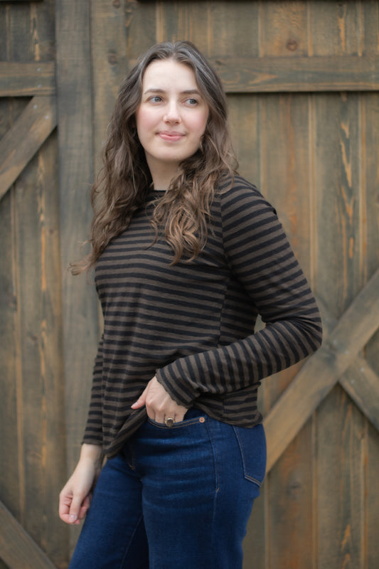 Stripe Sporty Top in Chocolate | Cut•Loose