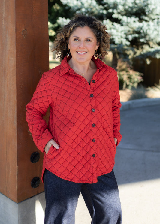 Quilted Shirt Jacket in Roulette | Cut•Loose