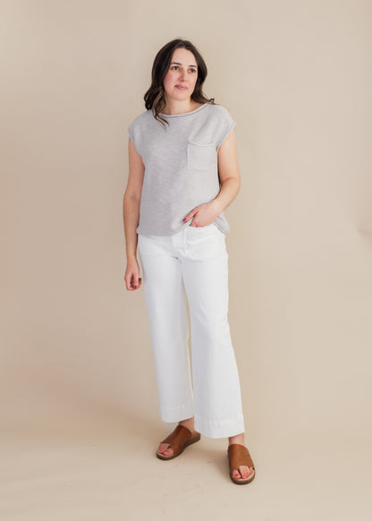 Marine Crop Jean in White | Sanctuary