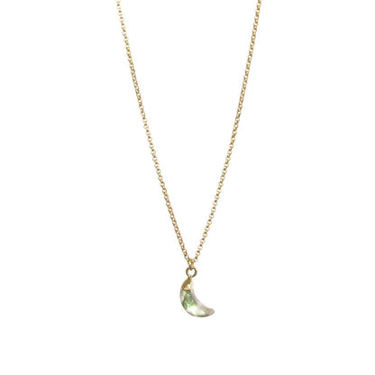 Gold Labradorite Crescent Necklace